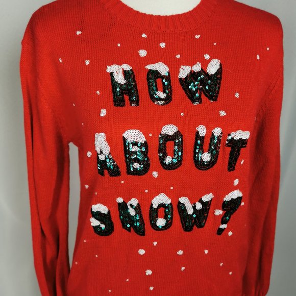 Divided H&M How About Snow Sequin Embellished Knit Sweater - Picture 2 of 6